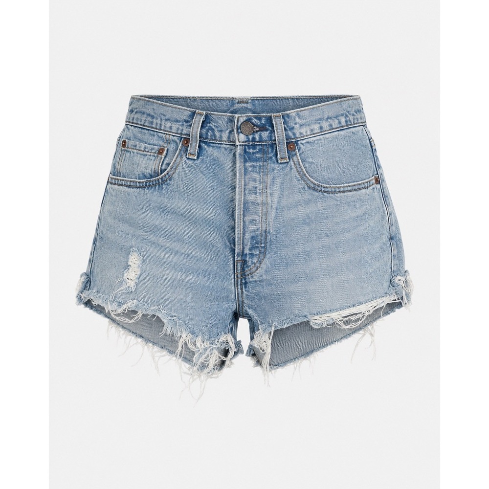Levi's 501 Shorts Women 28 Light Blue Distressed Denim Vintage 90s Indie Sleaze